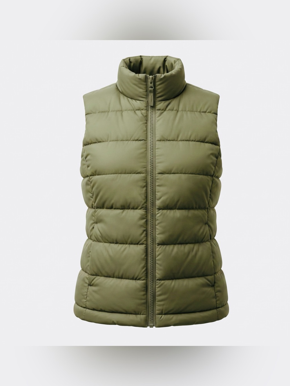 Dip Women’s Quilted Olive Green Puffer Vest - Size XS, Like New